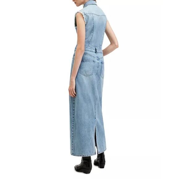 All Saints Light Blue Denim Maxi Dress - Picture 15 of 16